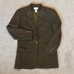Vintage Wool and Cashmere Lands' End Brown Wool Coat